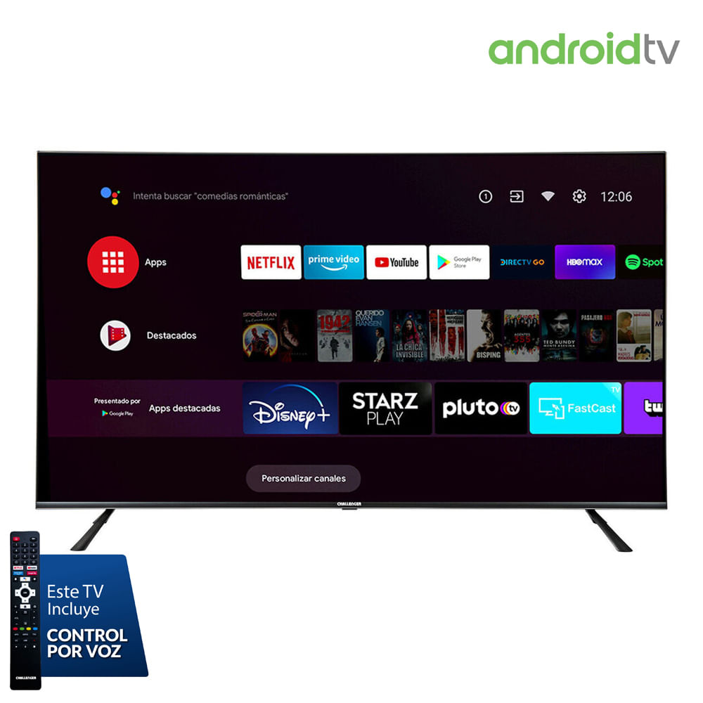 Televisor 65 Pulgadas Challenger Android TV UHD Smart TV Bluetooth